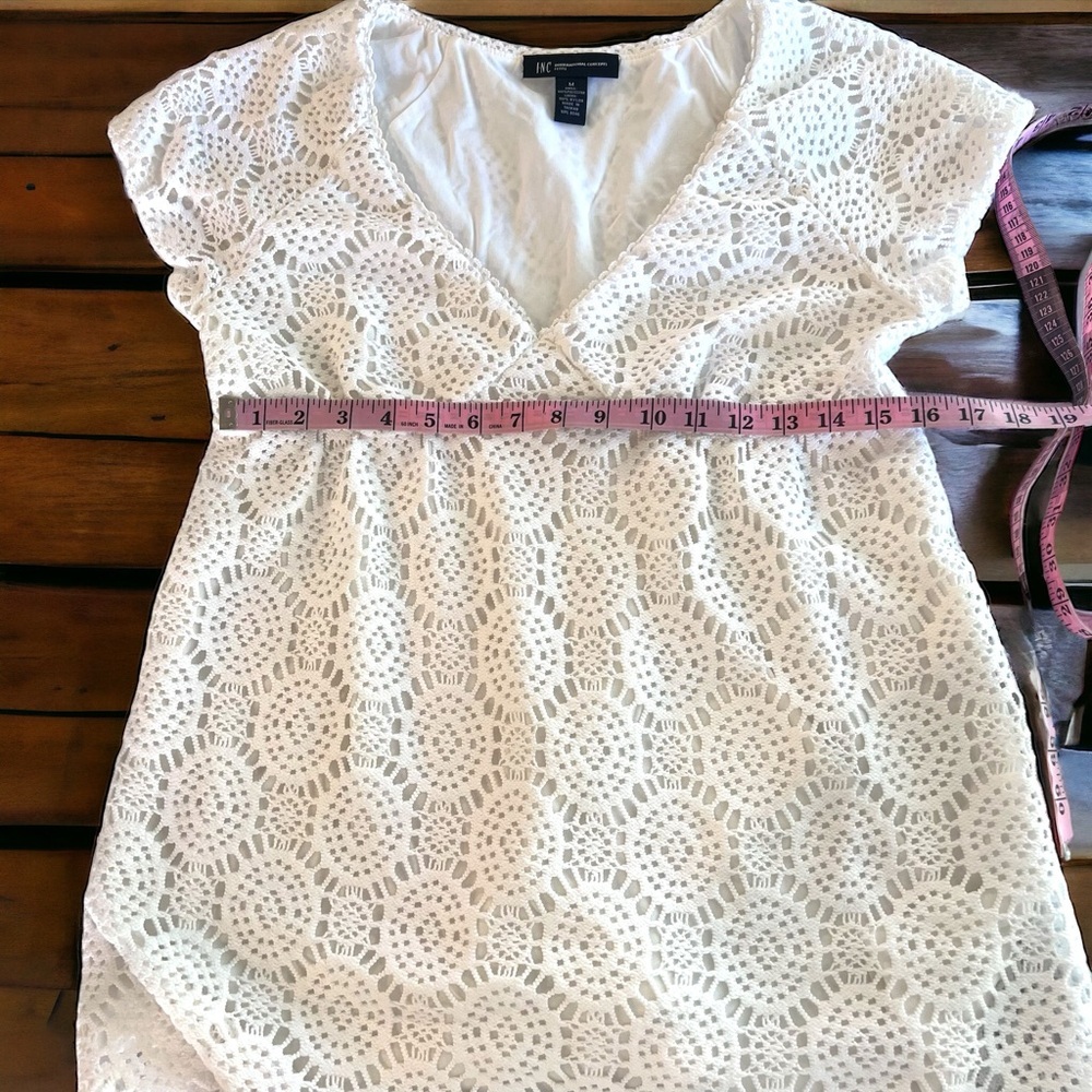 Pretty White Sundress. Crochet and fully lined. Pool. Beach. Swimsuit cover-up🤍 - Picture 14 of 16